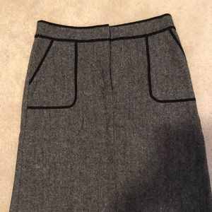 Loft Grey and black strip skirt